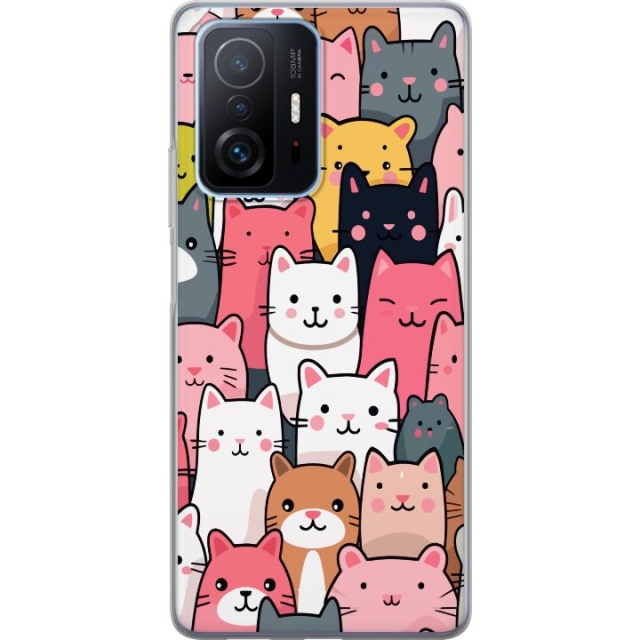 Mobiele hoes voor Xiaomi 11T met Kattenpatroon ontwerp