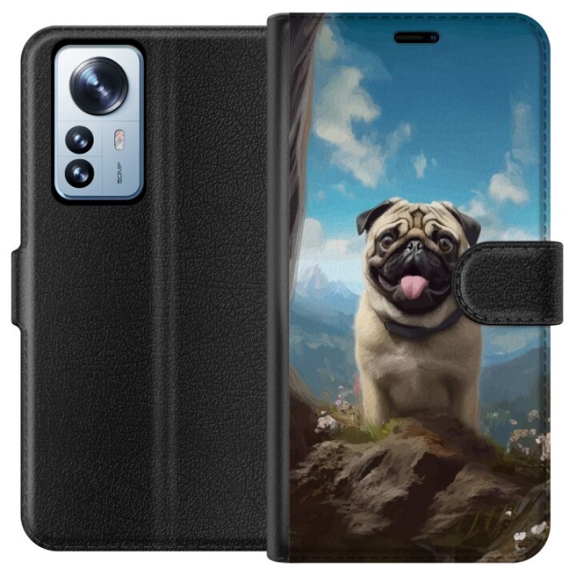 Portemonnee-hoesje voor Xiaomi 12 Pro met Blije Hond ontwerp