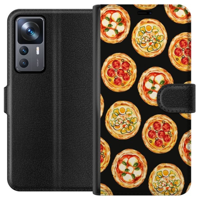 Portemonnee-hoesje voor Xiaomi 12T met Pizza ontwerp