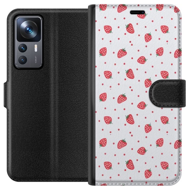 Portemonnee-hoesje voor Xiaomi 12T met Aardbeien ontwerp