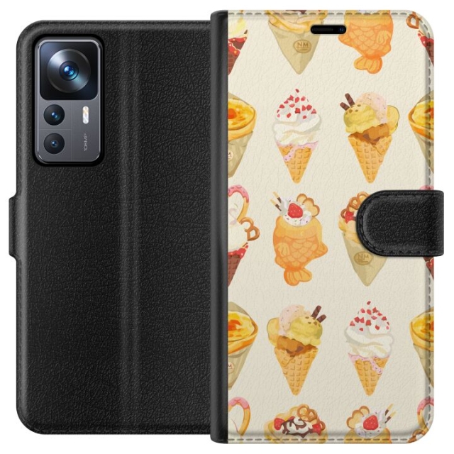 Portemonnee-hoesje voor Xiaomi 12T Pro met Glasachtig ontwerp