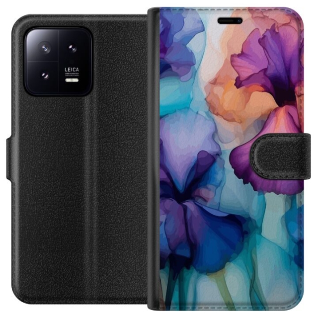 Portemonnee-hoesje voor Xiaomi 13 met Magische bloemen ontwerp