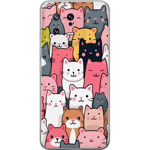 Mobiele hoes voor Xiaomi 13 met Kattenpatroon ontwerp