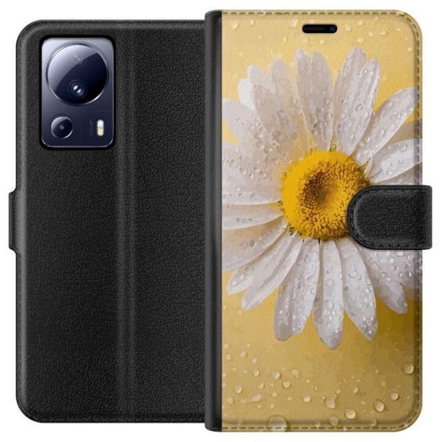 Portemonnee-hoesje voor Xiaomi 13 Lite met Porseleinbloem ontwerp