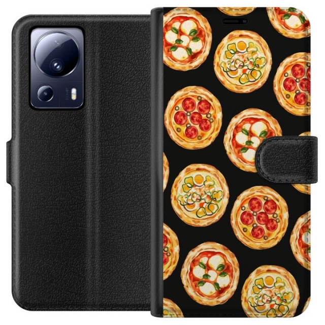 Portemonnee-hoesje voor Xiaomi 13 Lite met Pizza ontwerp