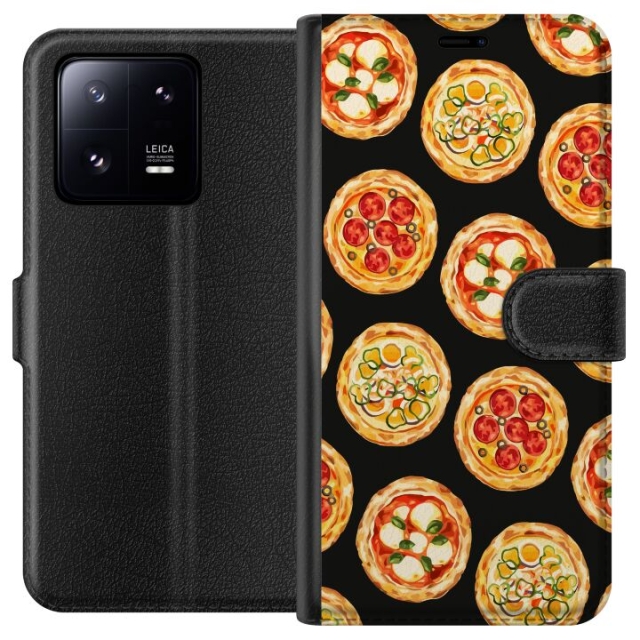 Portemonnee-hoesje voor Xiaomi 13 Pro met Pizza ontwerp