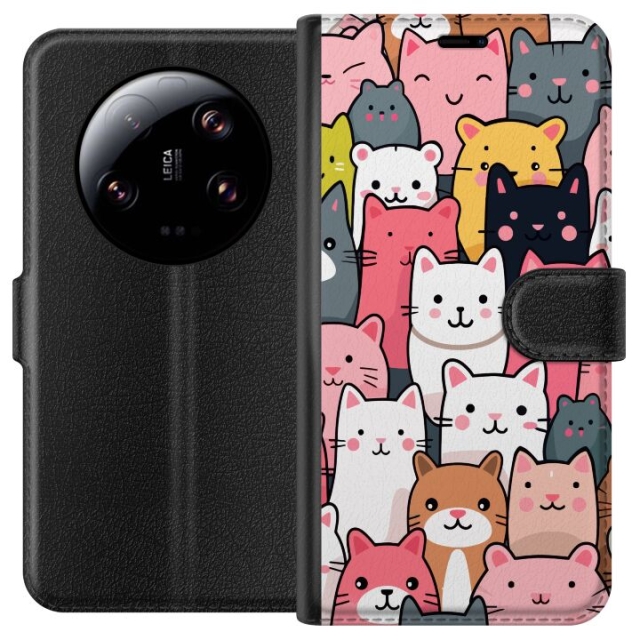 Portemonnee-hoesje voor Xiaomi 13 Ultra met Kattenpatroon ontwerp