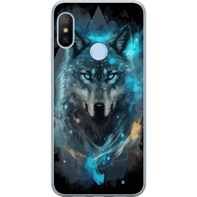 Mobiele hoes voor Xiaomi Mi A2 Lite met Wolf ontwerp