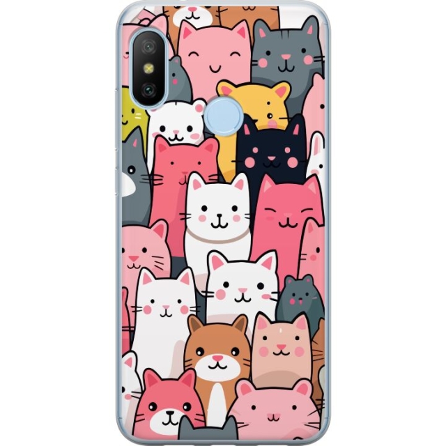 Mobiele hoes voor Xiaomi Mi A2 Lite met Kattenpatroon ontwerp
