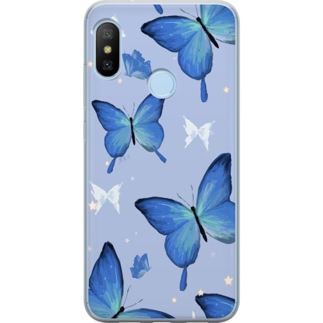 Mobiele hoes voor Xiaomi Mi A2 Lite met Blauwe vlinders ontwerp