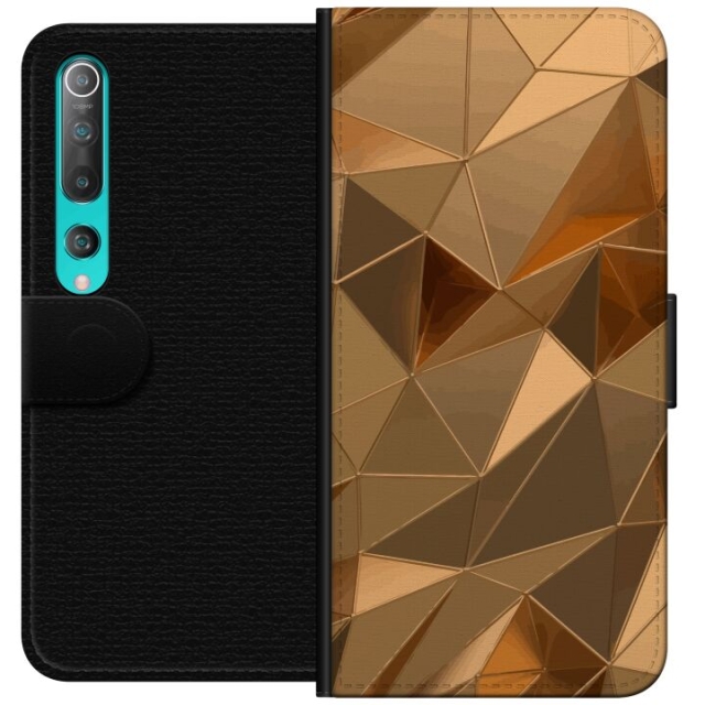 Portemonnee-hoesje voor Xiaomi Mi 10 5G met 3D Goud ontwerp