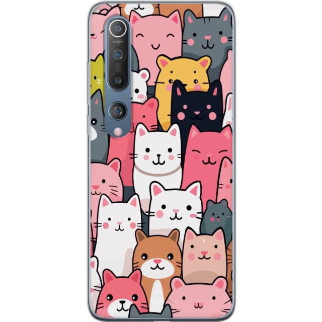Mobiele hoes voor Xiaomi Mi 10 5G met Kattenpatroon ontwerp