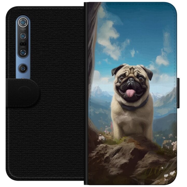 Portemonnee-hoesje voor Xiaomi Mi 10 Pro 5G met Blije Hond ontwerp