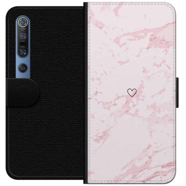 Portemonnee-hoesje voor Xiaomi Mi 10 Pro 5G met Roze Hart ontwerp