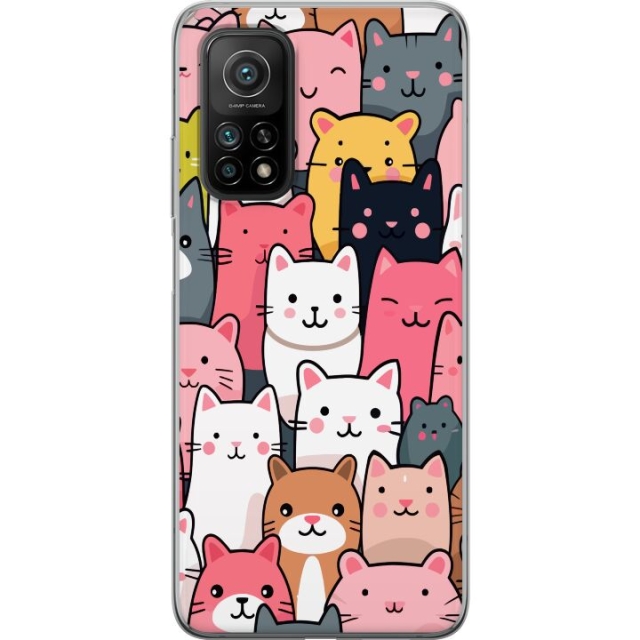 Mobiele hoes voor Xiaomi Mi 10T 5G met Kattenpatroon ontwerp