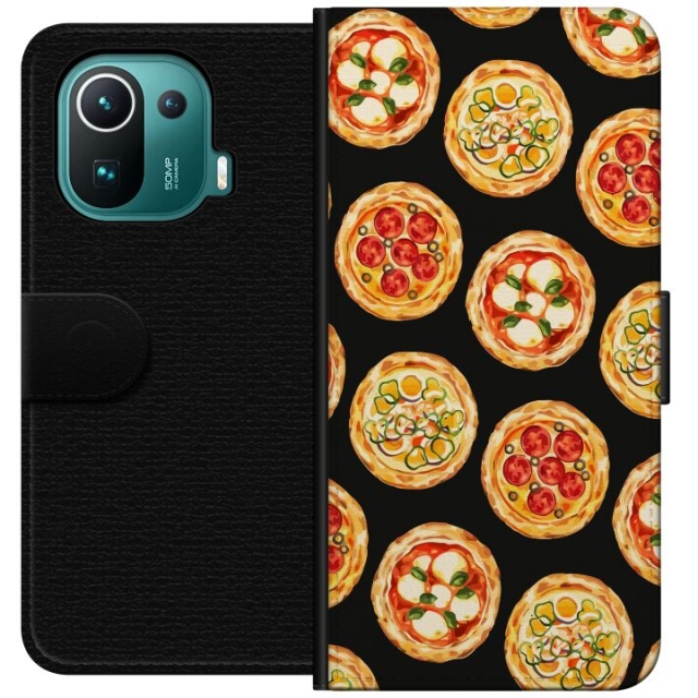 Portemonnee-hoesje voor Xiaomi Mi 11 Pro met Pizza ontwerp