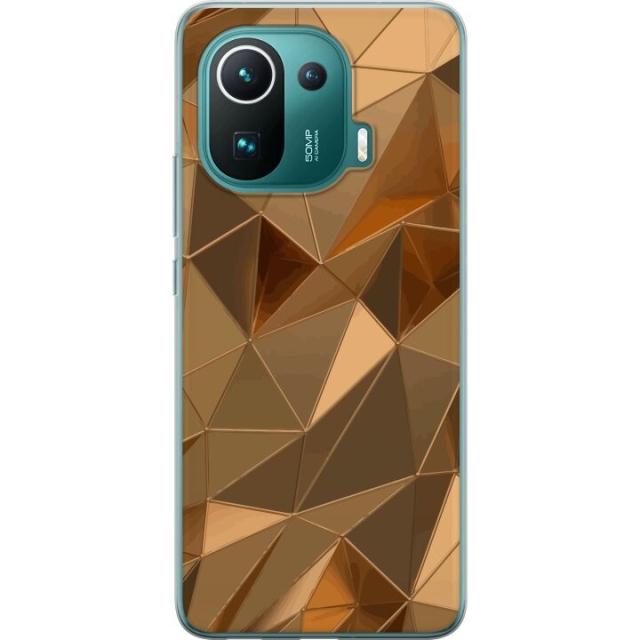 Mobiele hoes voor Xiaomi Mi 11 Pro met 3D Goud ontwerp