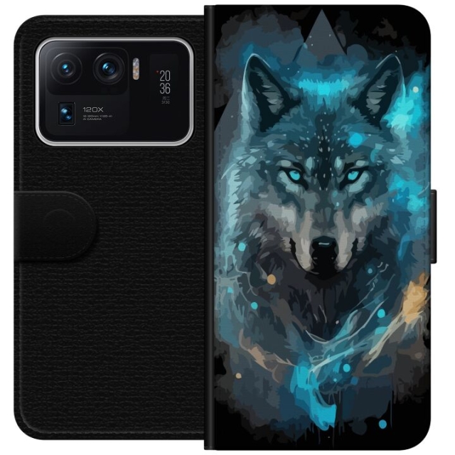 Portemonnee-hoesje voor Xiaomi Mi 11 Ultra met Wolf ontwerp