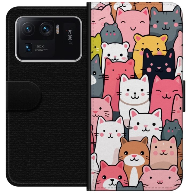 Portemonnee-hoesje voor Xiaomi Mi 11 Ultra met Kattenpatroon ontwerp