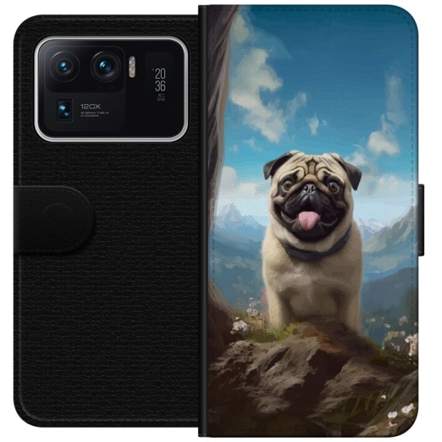 Portemonnee-hoesje voor Xiaomi Mi 11 Ultra met Blije Hond ontwerp