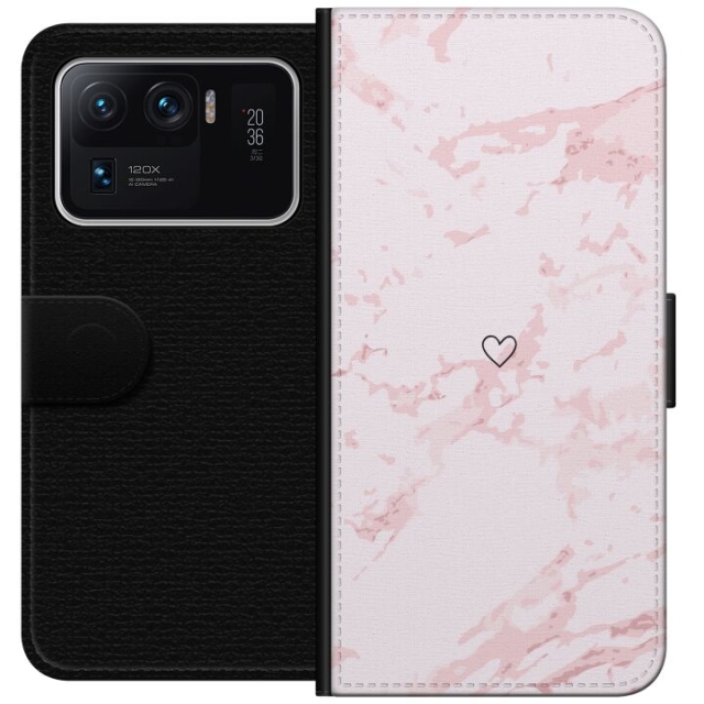 Portemonnee-hoesje voor Xiaomi Mi 11 Ultra met Roze Hart ontwerp