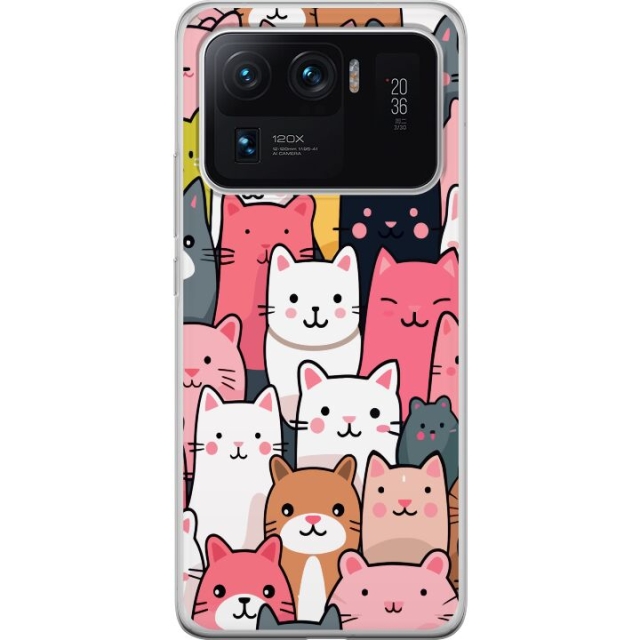 Mobiele hoes voor Xiaomi Mi 11 Ultra met Kattenpatroon ontwerp