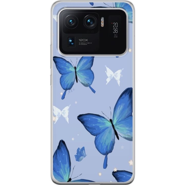 Mobiele hoes voor Xiaomi Mi 11 Ultra met Blauwe vlinders ontwerp