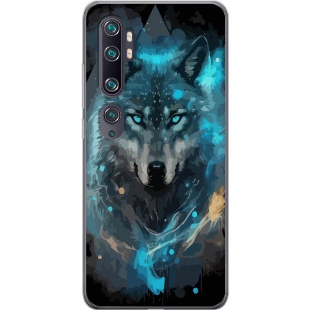 Mobiele hoes voor Xiaomi Mi Note 10 met Wolf ontwerp