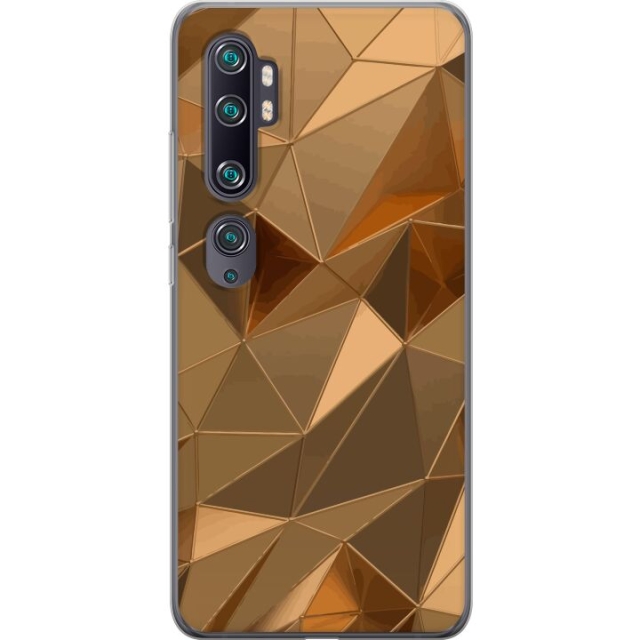 Mobiele hoes voor Xiaomi Mi Note 10 met 3D Goud ontwerp