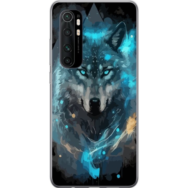 Mobiele hoes voor Xiaomi Mi Note 10 Lite met Wolf ontwerp