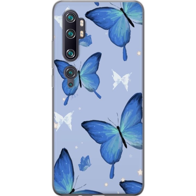 Mobiele hoes voor Xiaomi Mi Note 10 Pro met Blauwe vlinders ontwerp