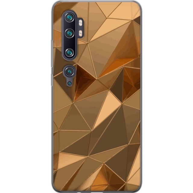 Mobiele hoes voor Xiaomi Mi Note 10 Pro met 3D Goud ontwerp