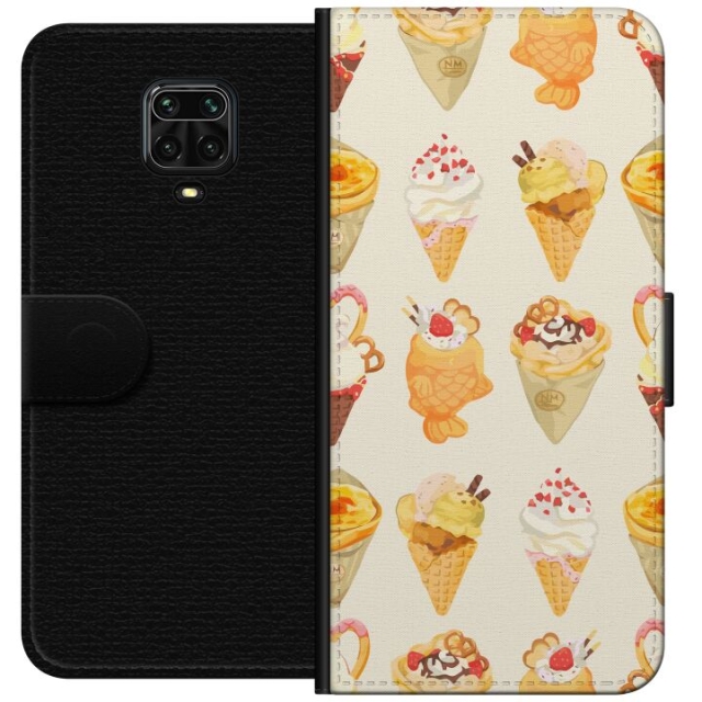 Portemonnee-hoesje voor Xiaomi Redmi Note 9 Pro met Glasachtig ontwerp