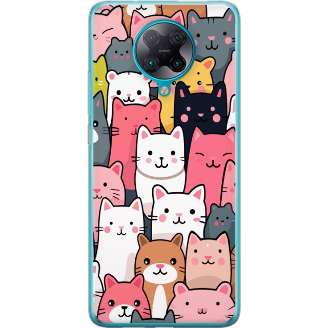 Mobiele hoes voor Xiaomi Poco F2 Pro met Kattenpatroon ontwerp