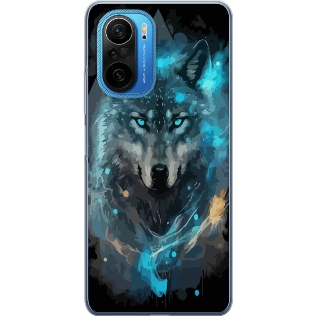 Mobiele hoes voor Xiaomi Poco F3 met Wolf ontwerp