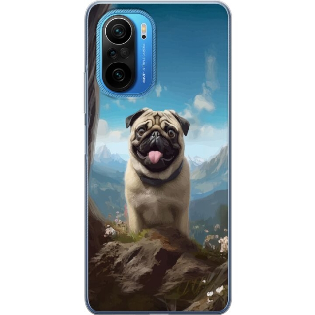 Mobiele hoes voor Xiaomi Poco F3 met Blije Hond ontwerp