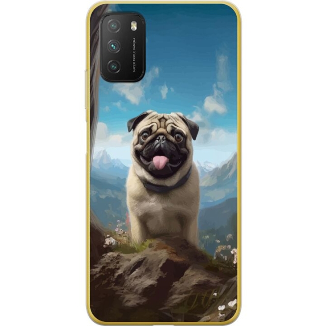 Mobiele hoes voor Xiaomi Poco M3 met Blije Hond ontwerp