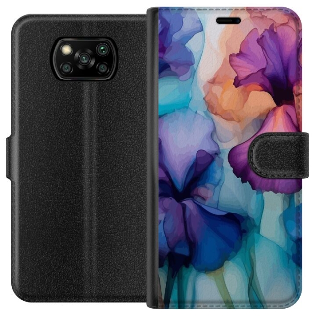 Portemonnee-hoesje voor Xiaomi Poco X3 NFC met Magische bloemen ontwerp