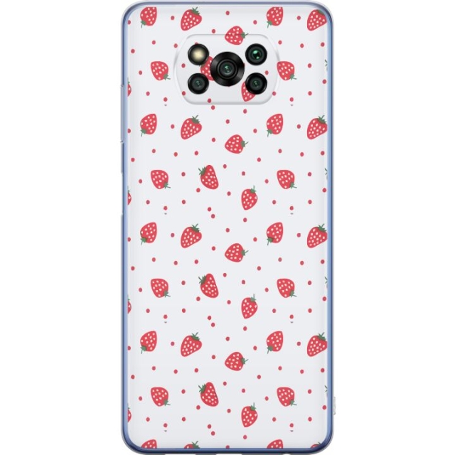 Mobiele hoes voor Xiaomi Poco X3 Pro met Aardbeien ontwerp