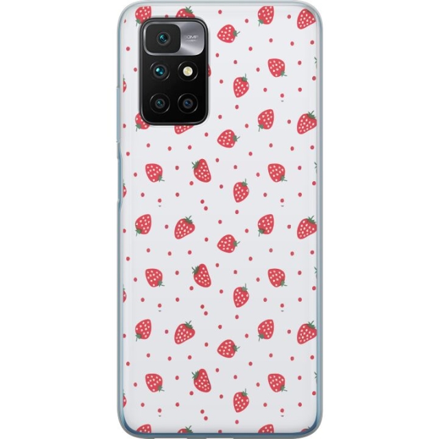 Mobiele hoes voor Xiaomi Redmi 10 met Aardbeien ontwerp