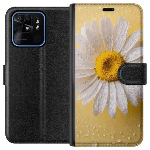 Portemonnee-hoesje voor Xiaomi Redmi 10C met Porseleinbloem ontwerp