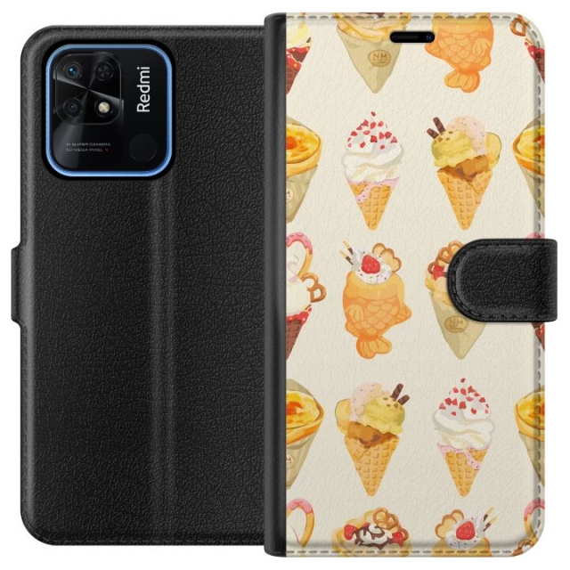 Portemonnee-hoesje voor Xiaomi Redmi 10C met Glasachtig ontwerp