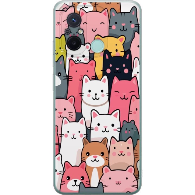 Mobiele hoes voor Xiaomi Redmi 12C met Kattenpatroon ontwerp