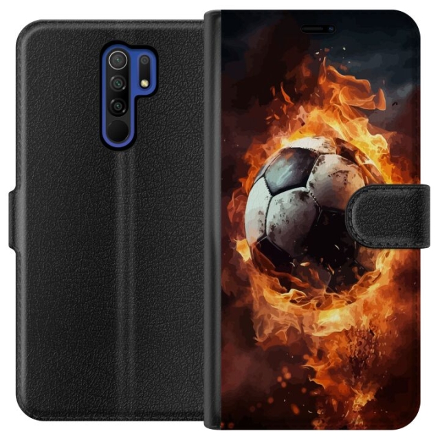 Portemonnee-hoesje voor Xiaomi Redmi 9 met Voetbal ontwerp