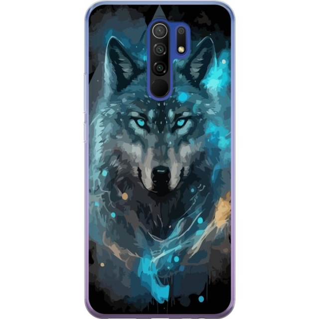 Mobiele hoes voor Xiaomi Redmi 9 met Wolf ontwerp