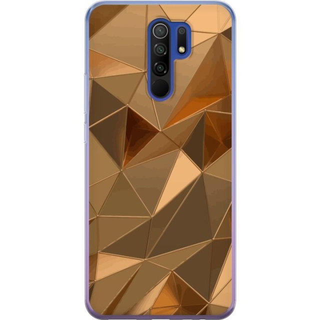 Mobiele hoes voor Xiaomi Redmi 9 met 3D Goud ontwerp