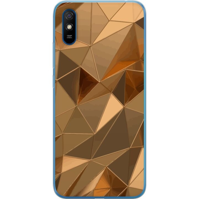Mobiele hoes voor Xiaomi Redmi 9A met 3D Goud ontwerp