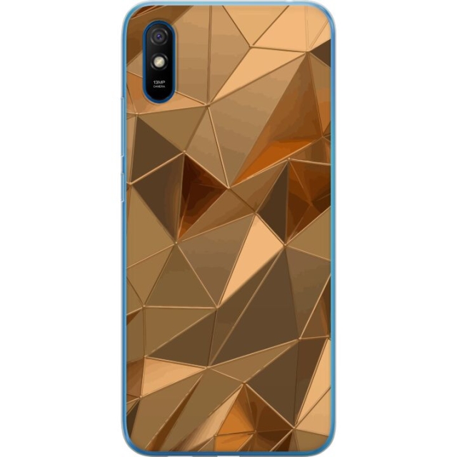 Mobiele hoes voor Xiaomi Redmi 9AT met 3D Goud ontwerp