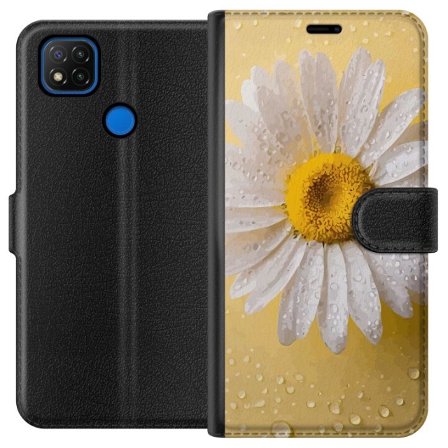 Portemonnee-hoesje voor Xiaomi Redmi 9C met Porseleinbloem ontwerp