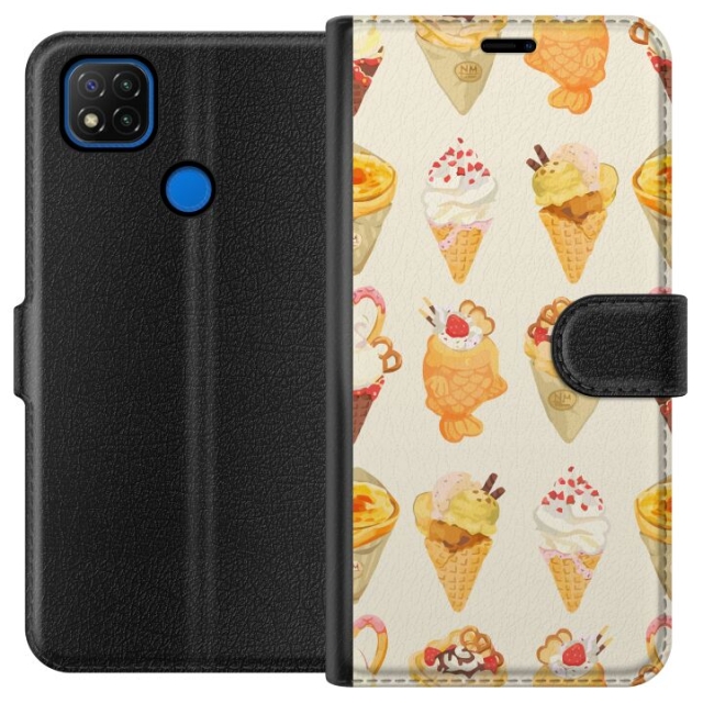 Portemonnee-hoesje voor Xiaomi Redmi 9C met Glasachtig ontwerp